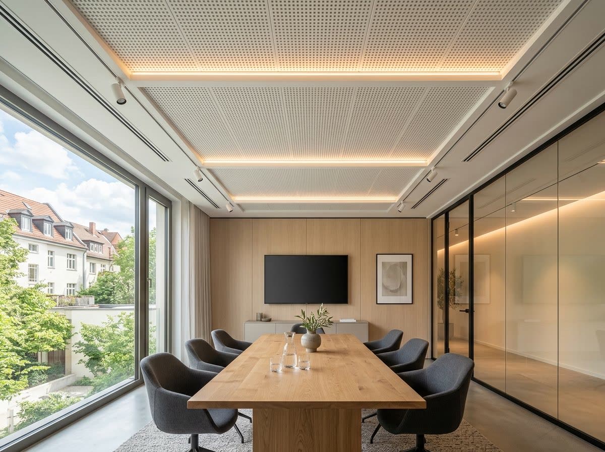 Abgehängte Decke mit integrierter Beleuchtung