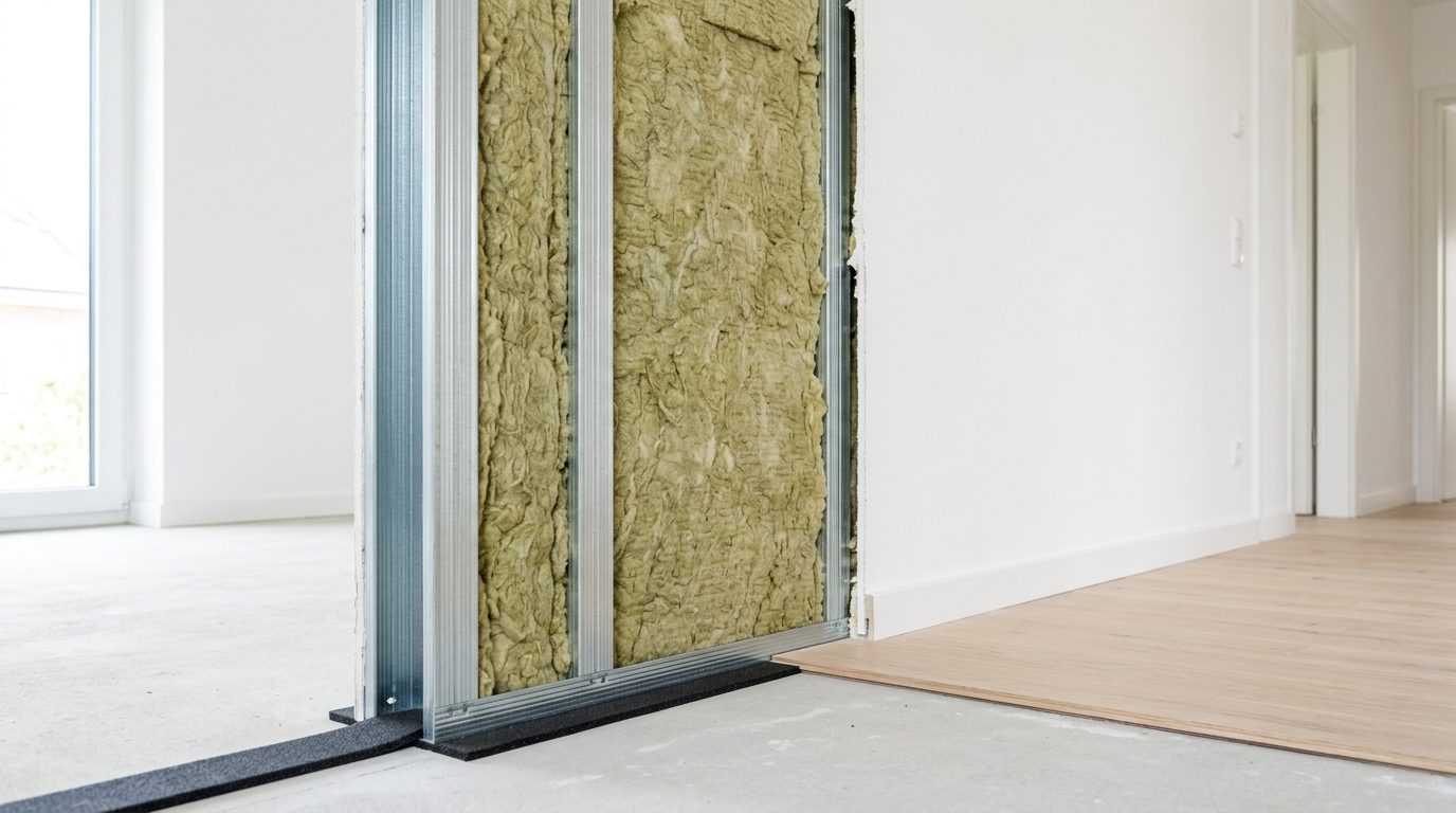 Vorsatzschale mit Mineralwolle für besseren Schallschutz